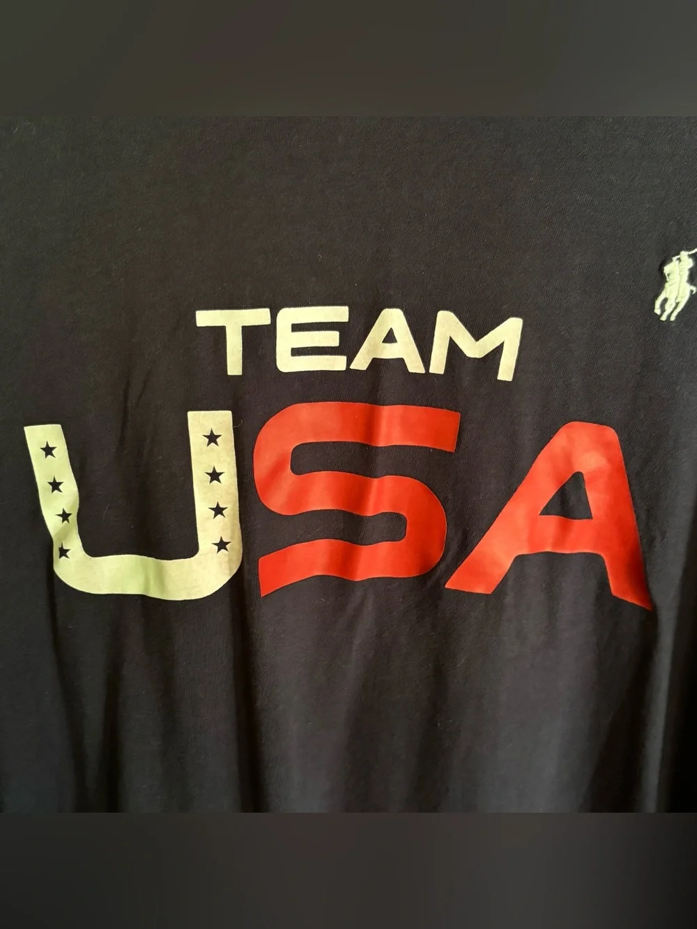 POLO Ralph Lauren Team USA Olympics 2022 T shirt Navy Blue XL Cotton Collectible